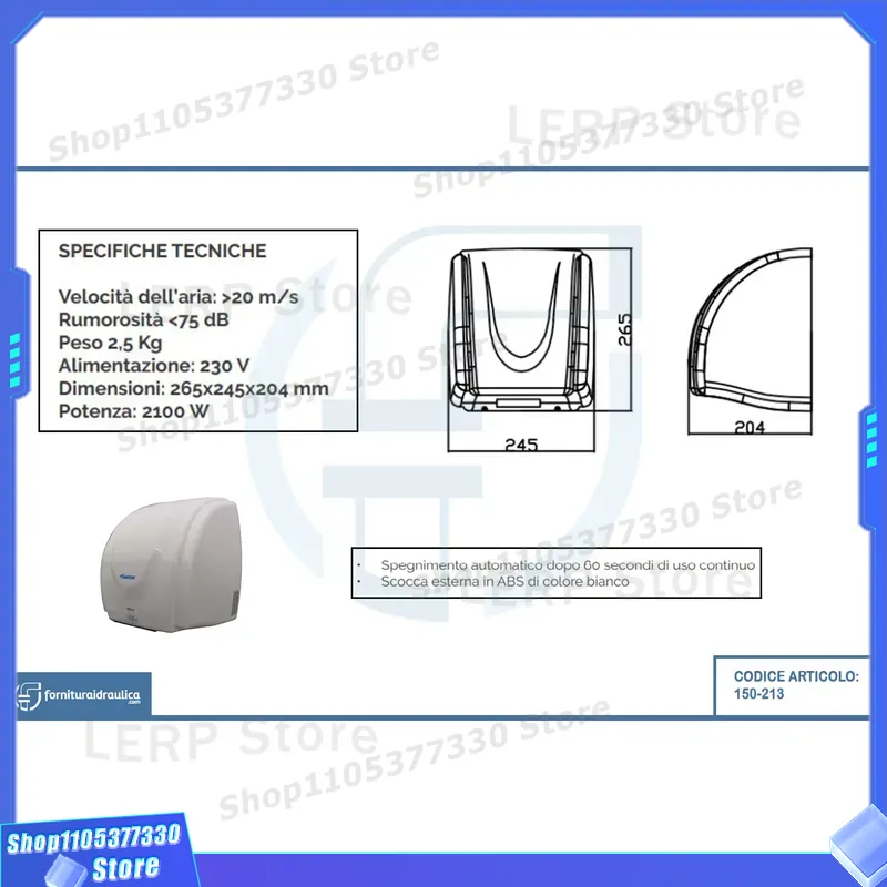 Szybki, automatyczny suszarka  – Home Bathroom Hand Dryer recenzja i cena